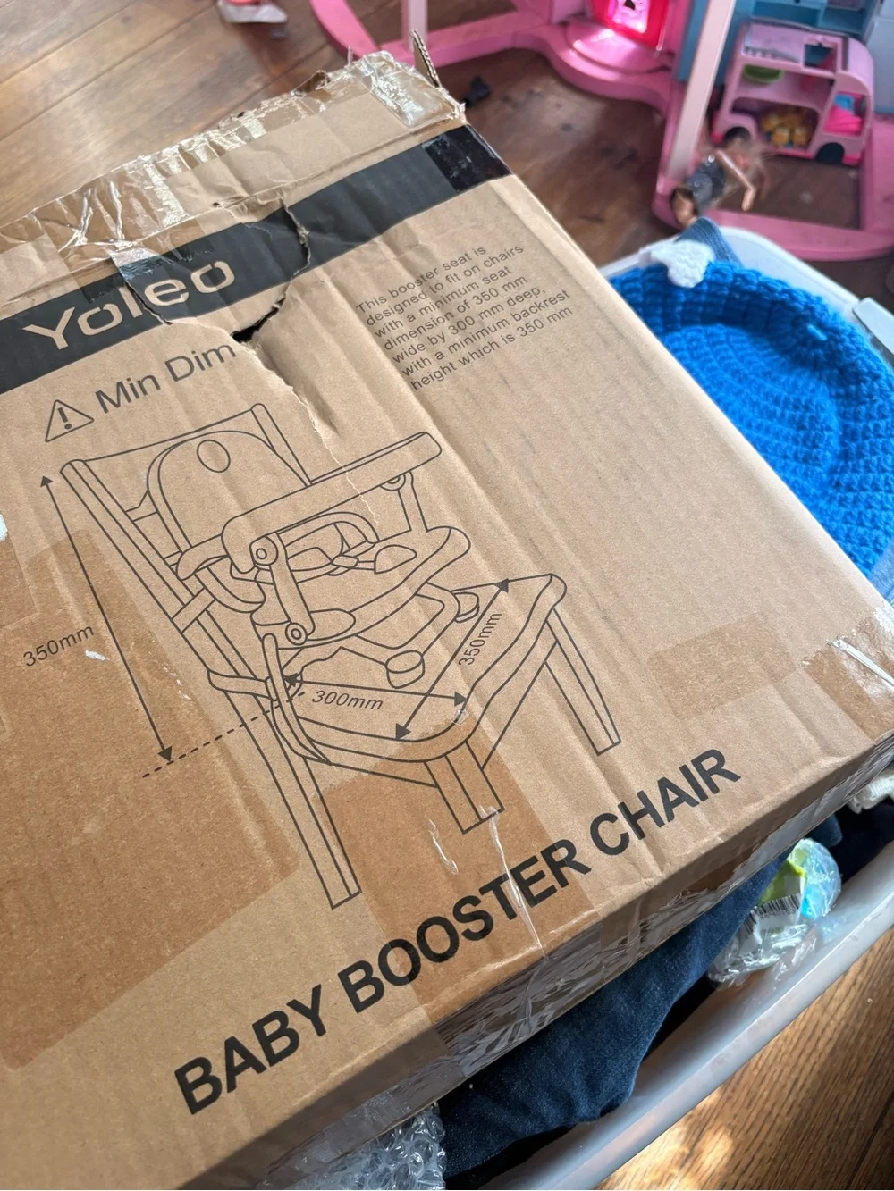 Grey Convertible Kids Booster High Chair with Tray